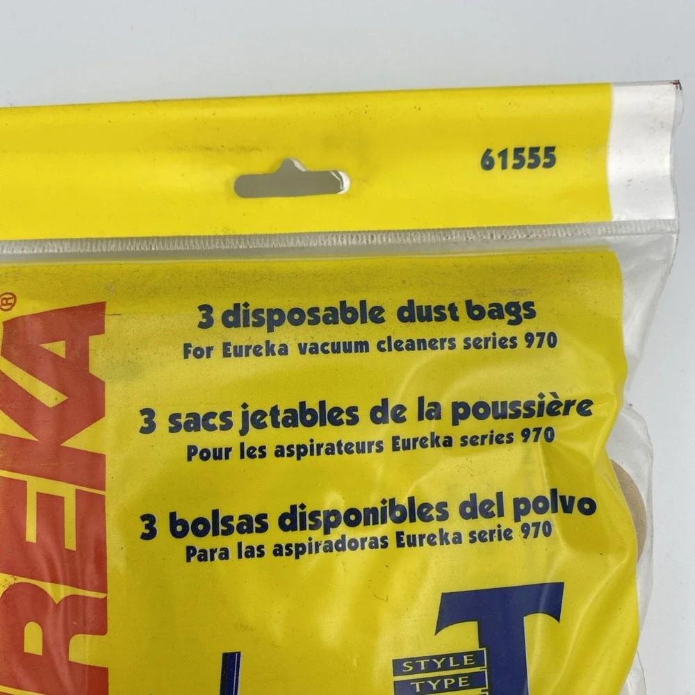 Eureka Package of 3 Genuine Eureka Disposable Style T Vacuum Bags New